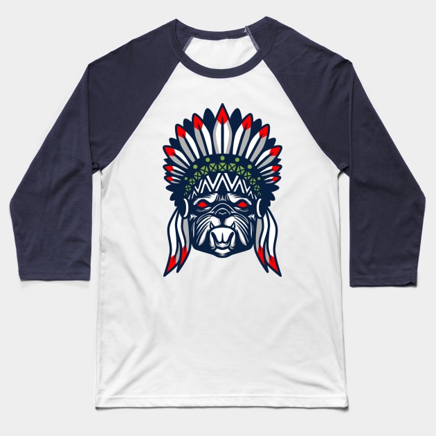 Dog native american Baseball T-Shirt by Tuye Project